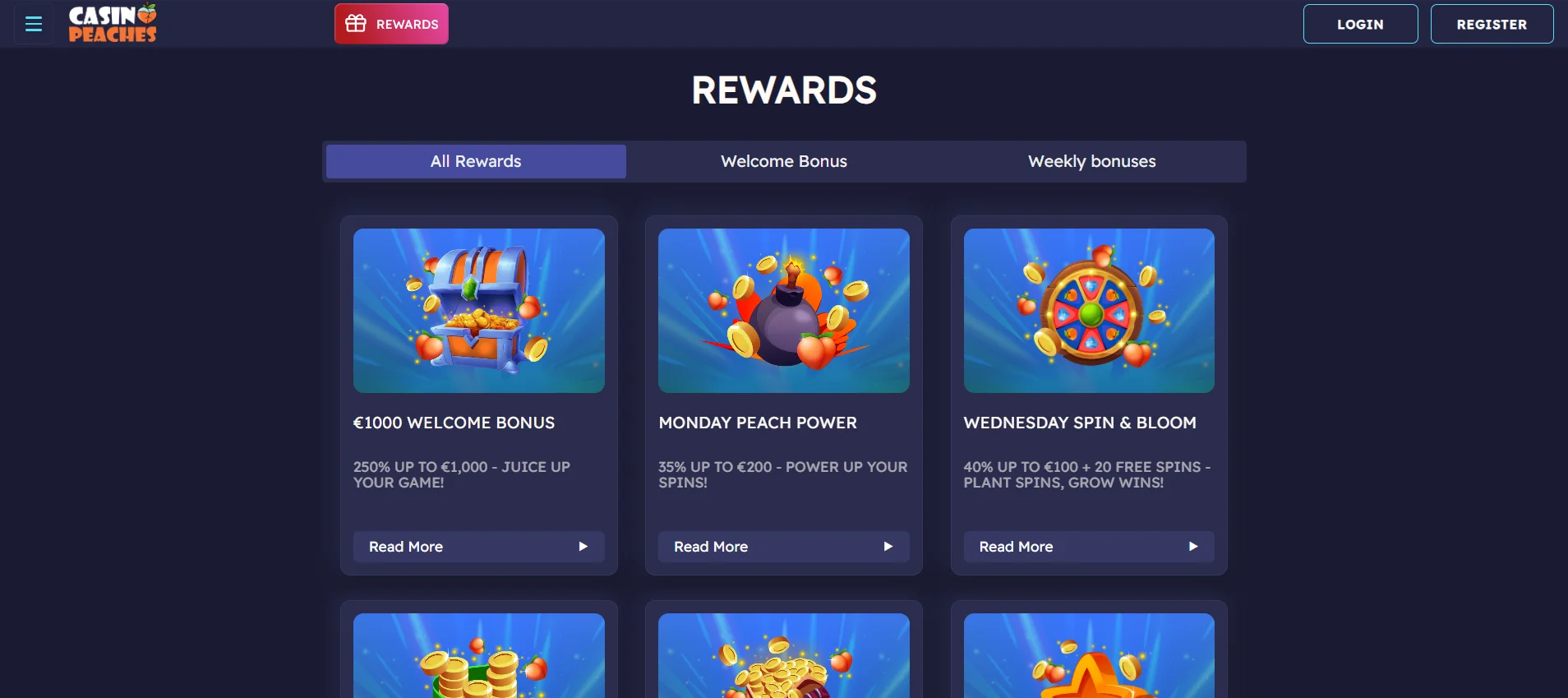 Peaches Casino: Bonus zonder storting